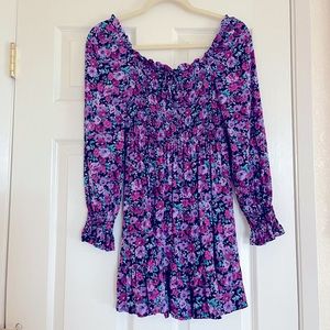 Floral mini long sleeve dress